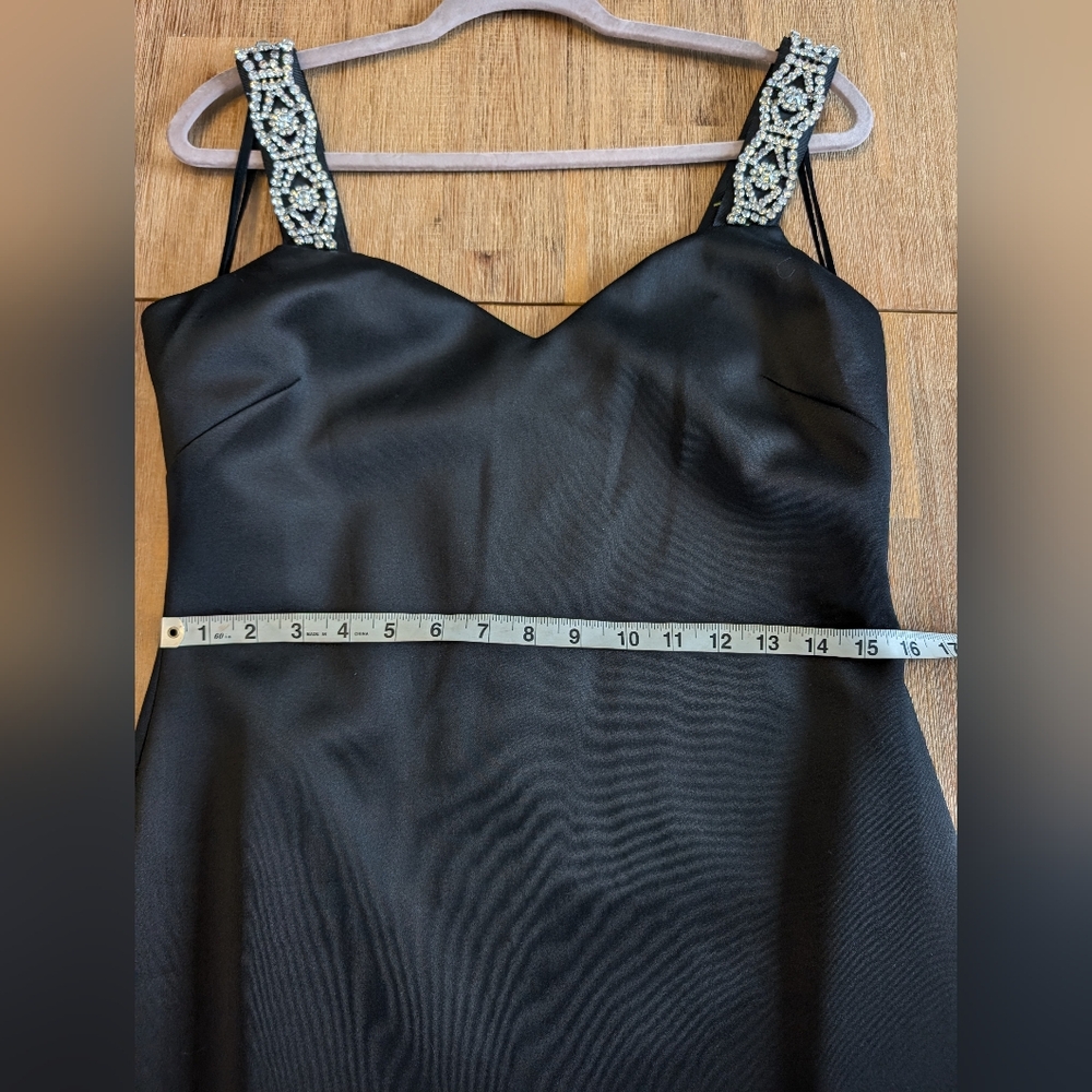 TED BAKER Mally Embellished Rhinestones Strap Bodycon Black Dress NWT Size 4 - Picture 9 of 15